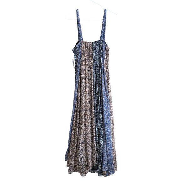 Free People Come Together Black Combo Smocked Maxi Dress Size XL - Picture 5 of 11